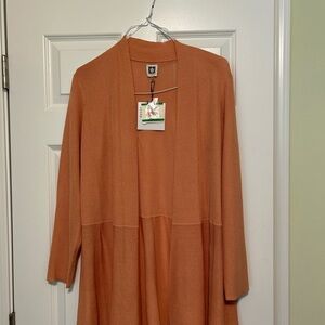 Anne Klein Peach Knit Cardigan L NWT